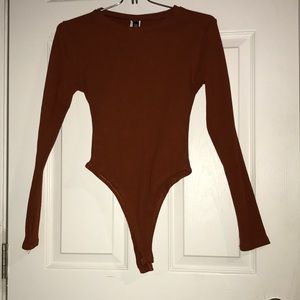 Rust orange long sleeve body suit